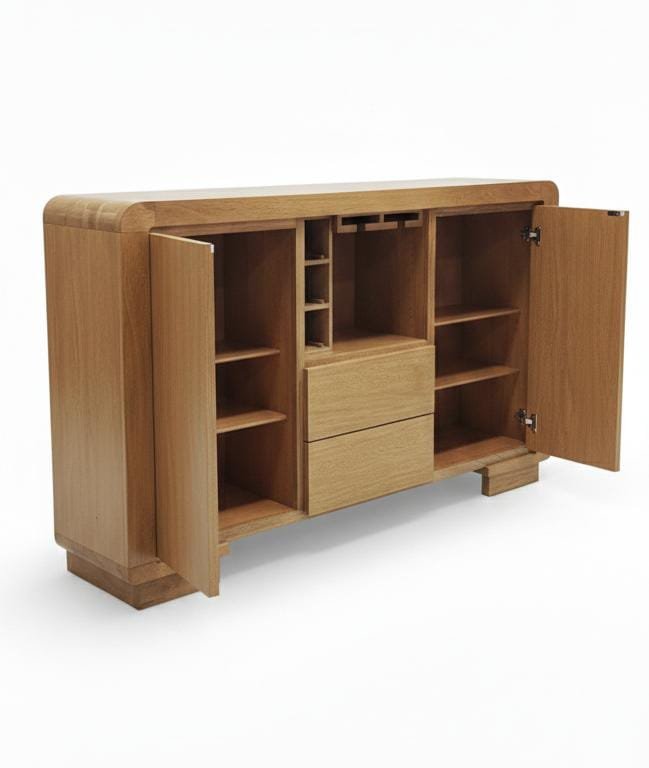 Multifuncional Multimedia Bio-Curve | Madera de Cedro | Color Beige