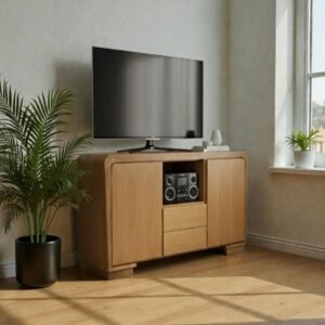 Multifuncional Multimedia Bio-Curve | Madera de Cedro | Color Beige