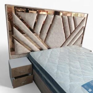 Cama de Lujo con Espejo | Incluye Colchón Semiortopédico 2 Nocheros